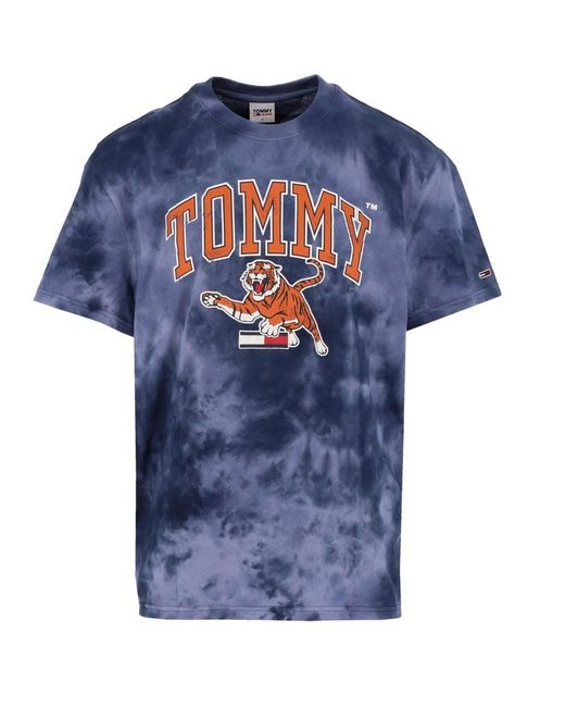 Tommy Hilfiger Denim Tie-dye Tiger College T-shirt in Blue for Men | Lyst  Canada