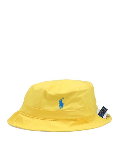 Polo Ralph Lauren Polo Cotton Bucket Hat in Yellow for Men Lyst UK