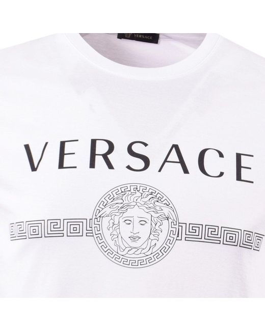 Versace Cotton White Print Logo T-shirt for Men - Save 6% - Lyst