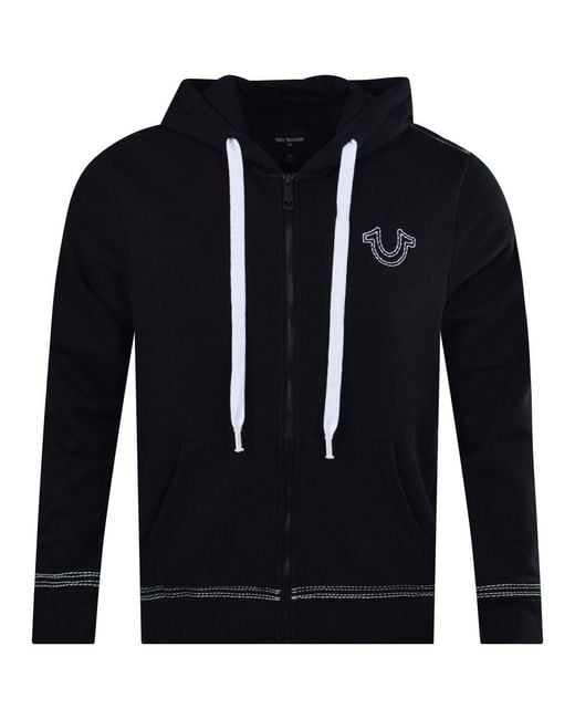 true religion black hoodie mens