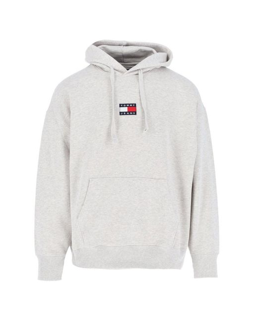 Tommy Hilfiger Grey Logo Hoodie in Gray for Men | Lyst