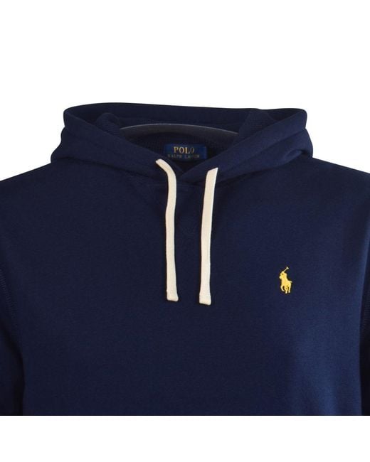 Polo Ralph Lauren Cotton Navy/yellow Pullover Hoodie in Blue for Men | Lyst
