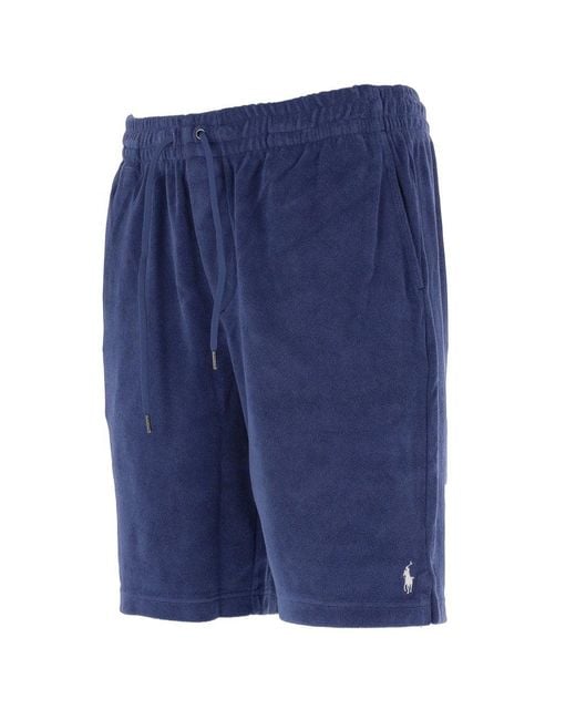 Polo Ralph Lauren Cotton Navy Terry Towelling Shorts in Blue for Men - Lyst