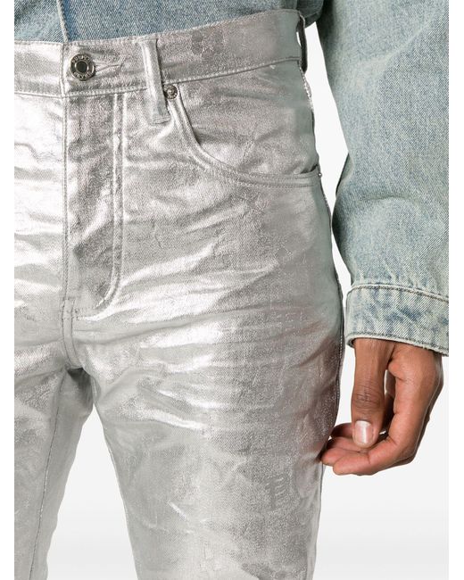 Purple Brand Gray -tone P001 Metallic Jeans - Men's - Elastane/cotton/polyurethane for men