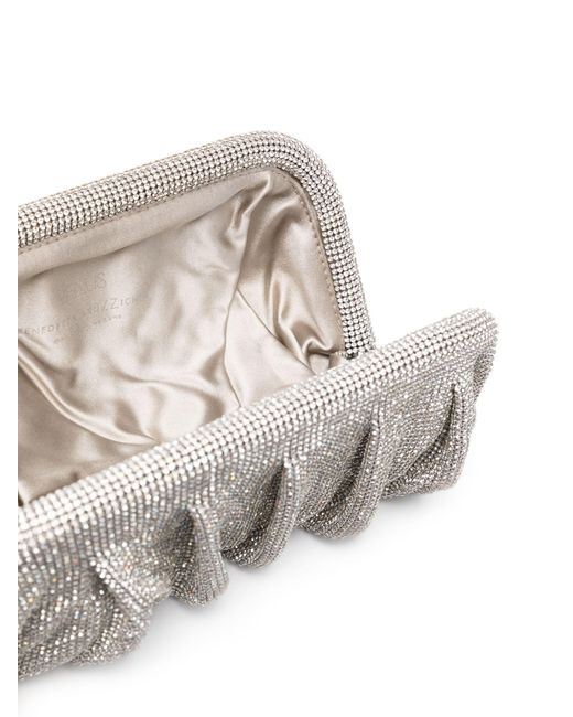 Benedetta Bruzziches Gray -tone Venus La Grande Clutch Bag - Women's - Rhinestone/organic Silk/aluminium
