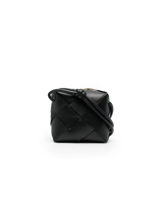 Bottega Veneta Black Mini Cassette Leather Camera Bag | Lyst