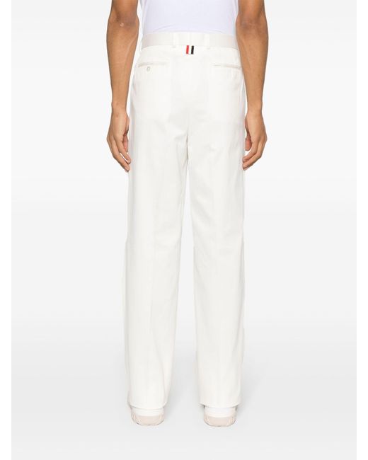 Thom Browne White Straight-leg Trousers for men