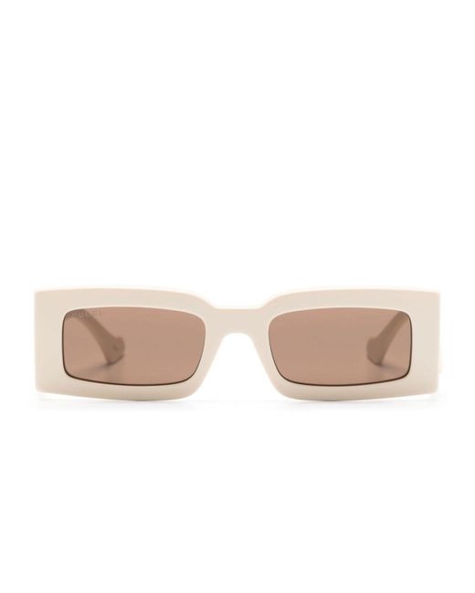 Gucci Pink Gene gg Rectangle-frame Sunglasses - Women's - Acetate