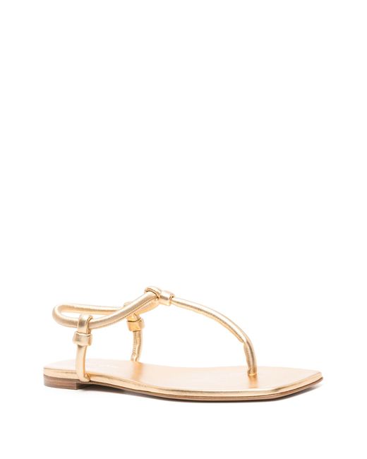 Gianvito Rossi Natural Juno Leather Thong Sandals