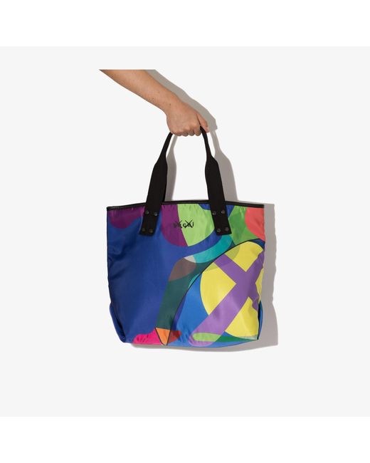 Sacai Synthetic X Kaws Multicoloured Printed Tote Bag in Blue for 
