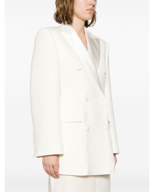 Wardrobe NYC White Neutral Double-breasted Blazer Mini Dress - Women's - Silk/acetate/virgin Wool/cupro