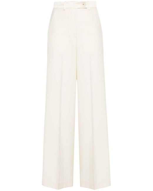 Racil White Neutral Michael Wool Palazzo Trousers