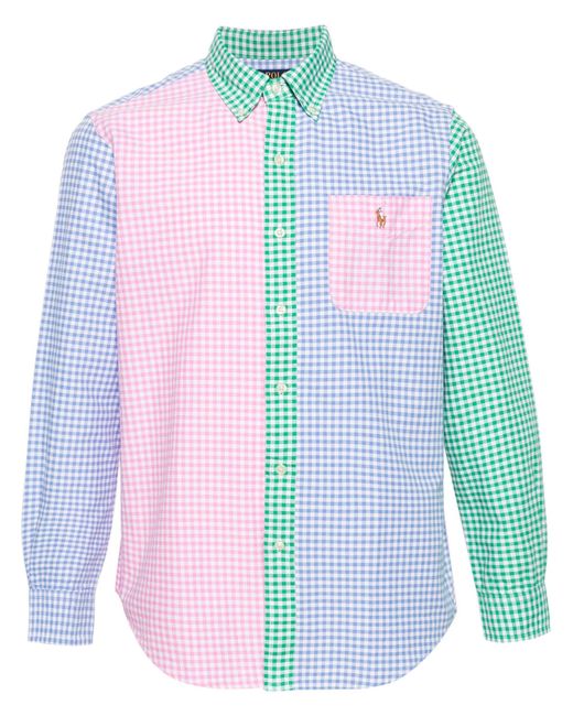 Polo Ralph Lauren Pink, Green And Blue Checkered Logo Patch Shirt - Men's - Cotton for men