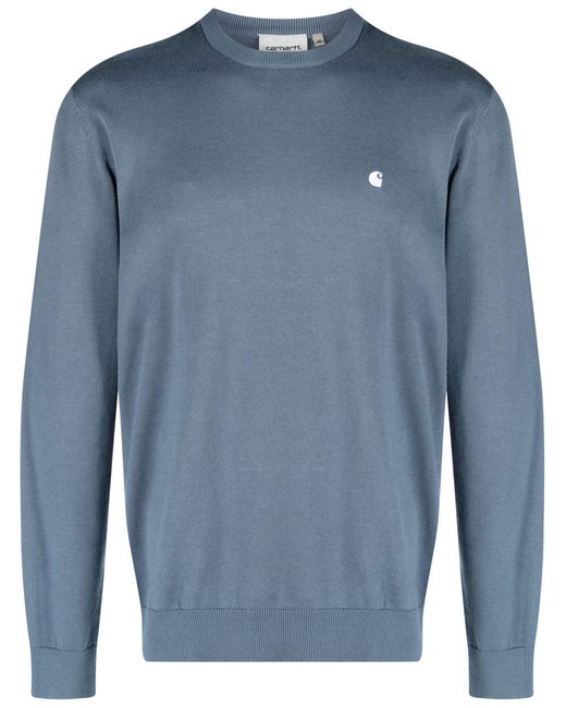 Carhartt WIP Madison Crew Neck Sweater in Blue for Men | Lyst