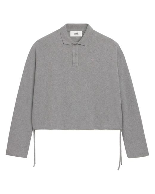 AMI Gray Organic Cotton Polo Shirt - Unisex - Organic Cotton