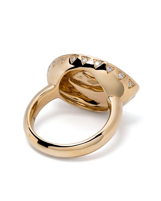 Harwell Godfrey Metallic 18k Yellow Cleopatra's Eye Diamond Ring - Women's - Diamond/turquoise/18kt Yellow /citrine