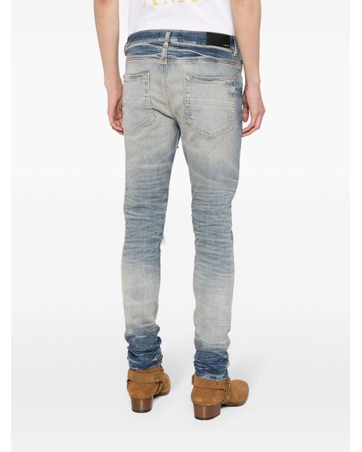 Amiri Blue Distressed Slim-cut Jeans for men