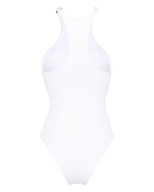 The Attico White Logo-plaque Swimsuit