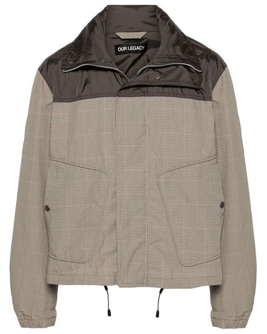 Our Legacy Gray Brown Shigatsu Plaid-check Hooded Jacket - Men's - Cotton/nylon/polyamide for men