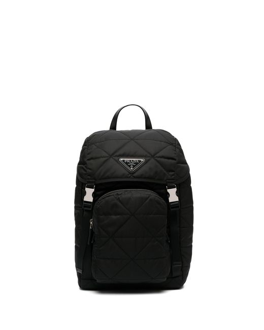 Prada Black Re-nylon Quilted Backpack for men