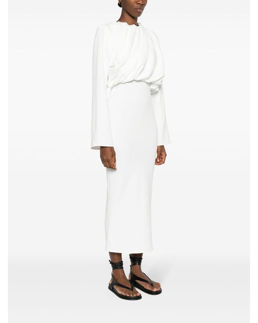 Paris Georgia Basics Ollie Midi Dress in White | Lyst