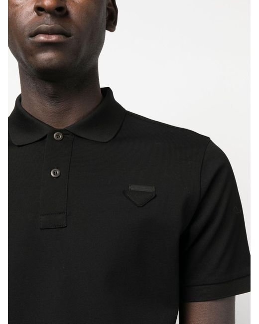 Prada Black Classic Cotton Polo Shirt for men