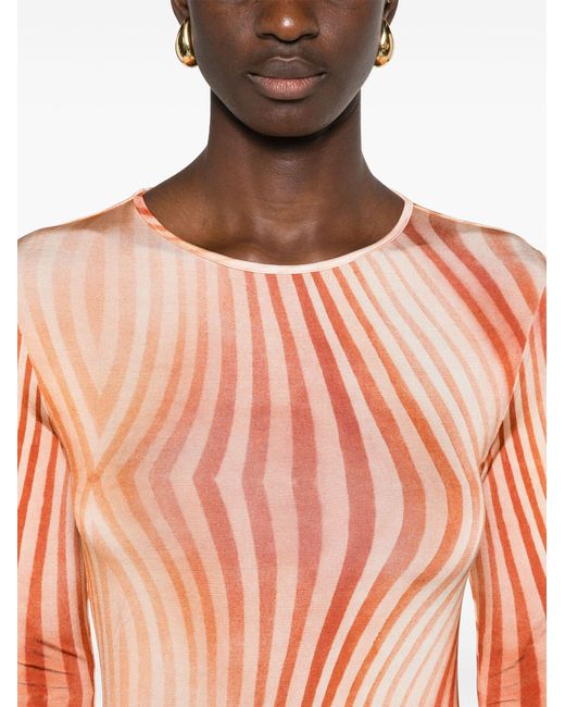 TOVE Orange Malloree Wave-print Dress