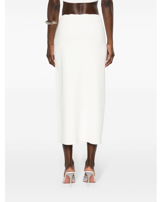 Frankie Shop White Solange Knitted Midi Skirt - Women's - Viscose/polyamide/elastane