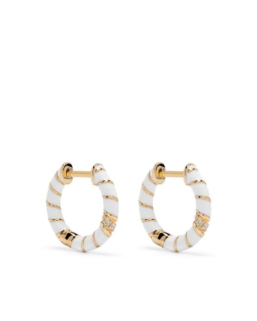 Yvonne Léon White 9k Yellow Créoles Diamond Hoop Earrings