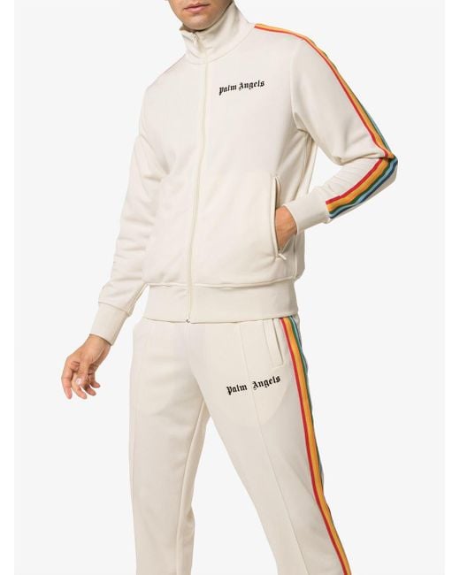 Palm Angels Rainbow Stripe Tracksuit Jacket in White for Men Lyst