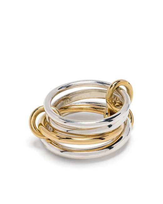 Spinelli Kilcollin Metallic 18k Yellow Gold Vermeil And Sterling Linked Rings