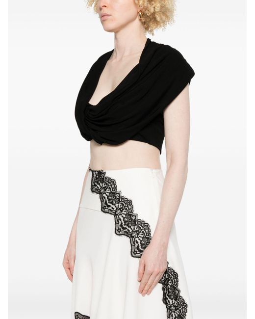 Christopher Esber Black Interlock Draped Top