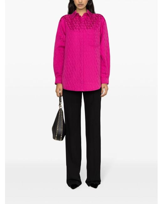 Valentino Garavani Pink Toile Iconographe Cotton-blend Shirt - Women's - Polyester/cotton