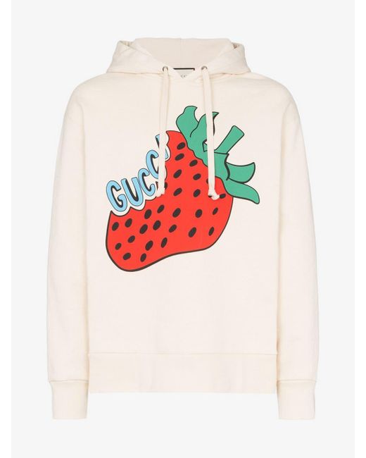 Gucci Off-white Oversized Strawberry Hoodie for men