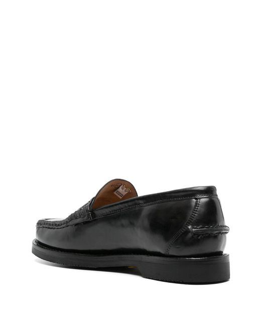 Visvim Black Fabro-folk Leather Loafers for men