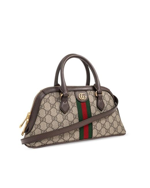 Gucci Brown Small Ophidia Tote Bag - Women's - Cotton/canvas/leather