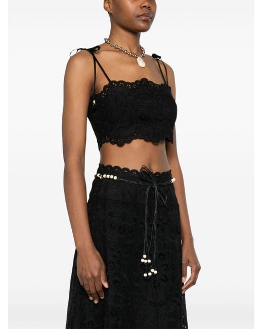 Zimmermann Black Rhiannon Crop Top