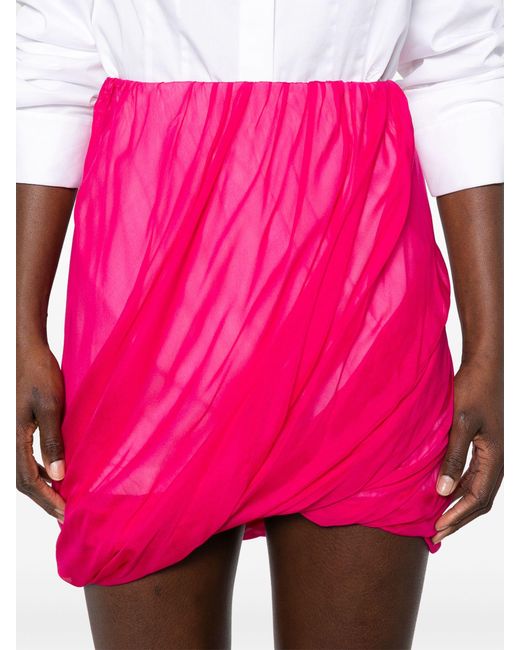 Helmut Lang Pink Bubble Silk Mini Skirt