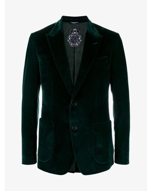 Dolce & Gabbana Emerald Green Velvet Blazer for men