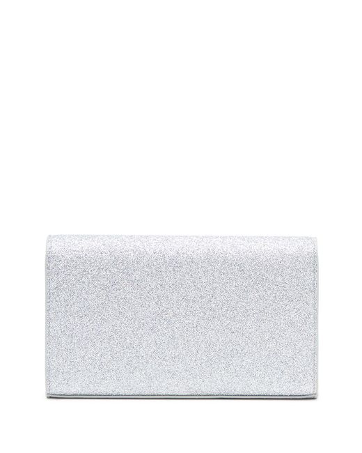 DIESEL Gray -tone 1dr Glitter Wallet-on-chain - Women's - Polyethylene Terephthalate (pet)/calf Leather