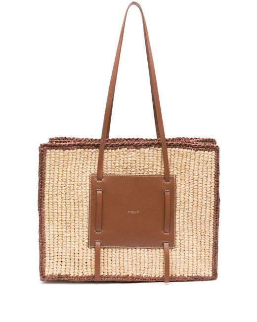 DeMellier London Natural Neutral The Capria Raffia Tote Bag