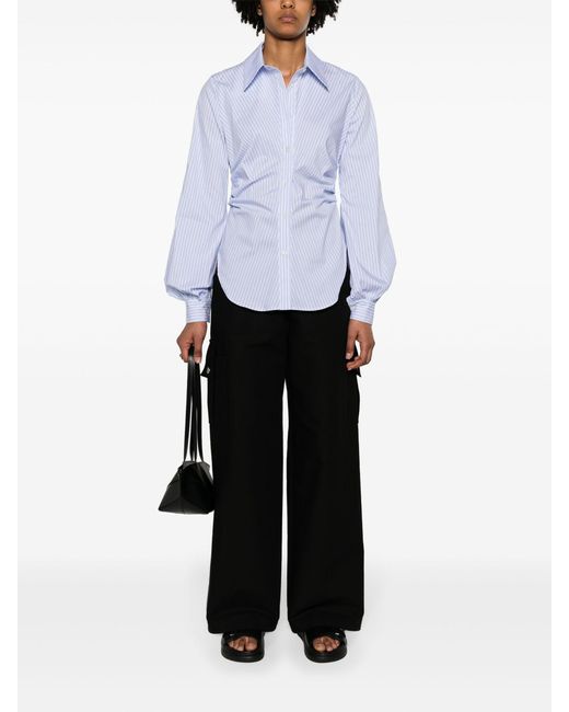 LVIR Black Wide-leg Cotton Cargo Trousers