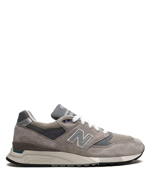 New Balance White 998 Made In Usa "grey/silver" Sneakers