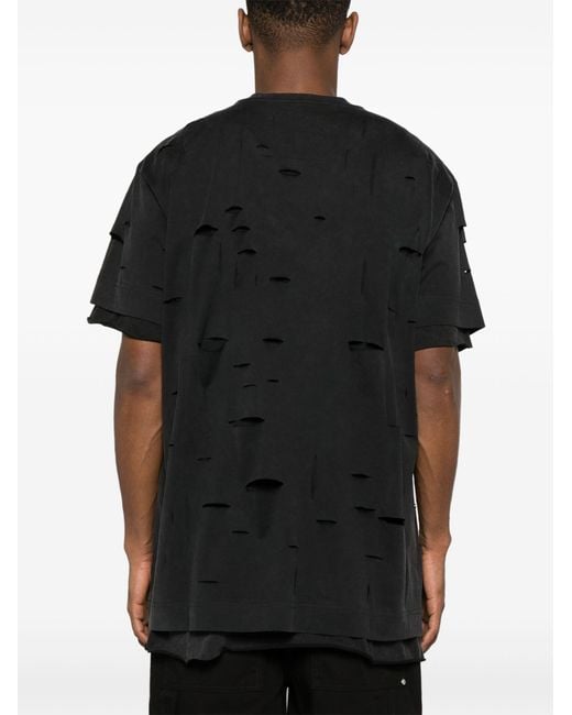 Givenchy Logo-print Ripped T-shirt in Black for Men | Lyst