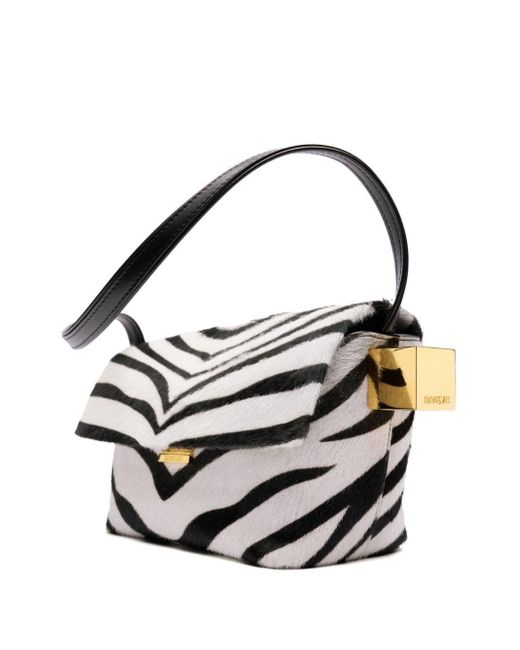 Jacquemus White Le Rond Carré Zebra Shoulder Bag