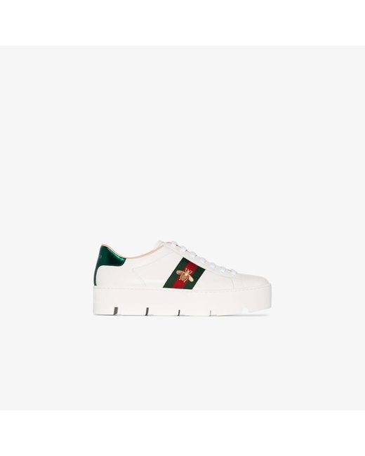 Gucci White Ace 50mm Platform Sneakers