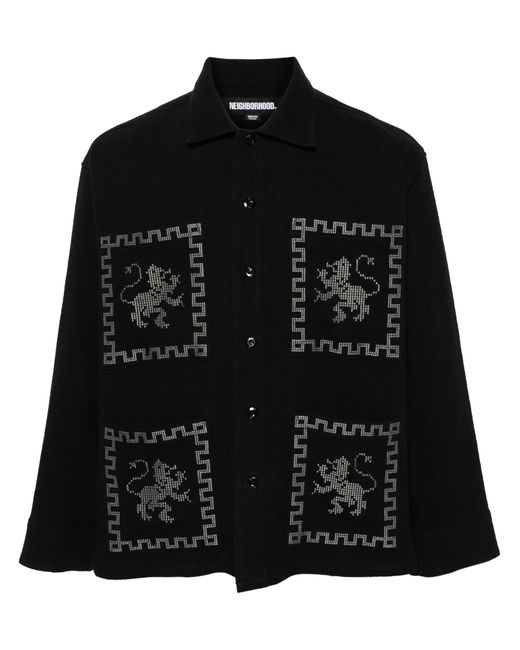 Neighborhood Black Embroidered Long-sleeve Shirt for men