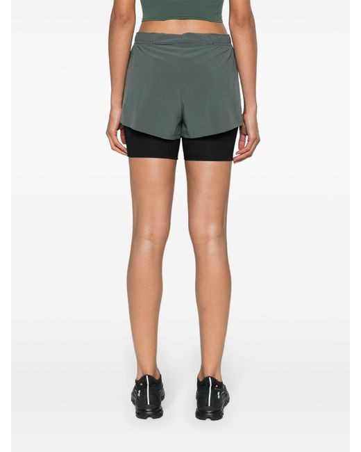 On Shoes Gray And Black Layered Running Shorts