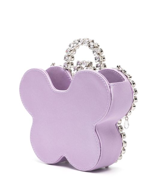 L'ALINGI Purple Flower Satin Mini Bag - Women's - Crystal/satin
