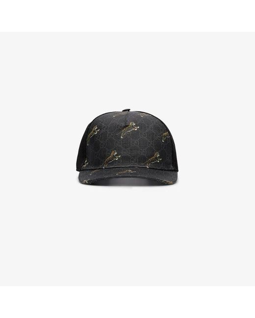 Gucci Black Tiger Printed Baseball Cap for men